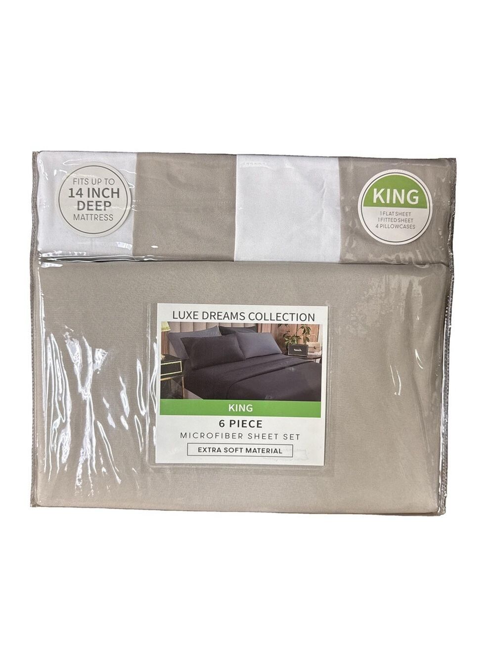 King Microfiber Sheet Set - Tan